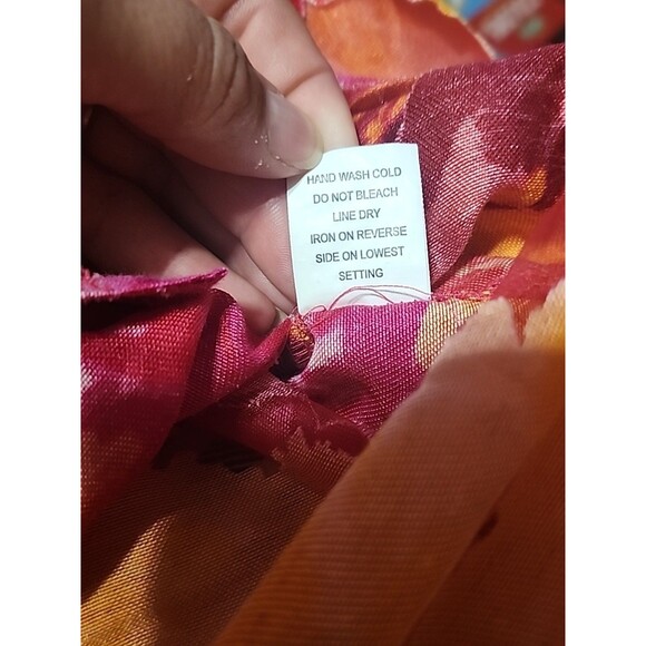 Choices Women’s M Multicolor Floral Button Up Blouse Roll Tab Sleeve - Picture 7 of 7